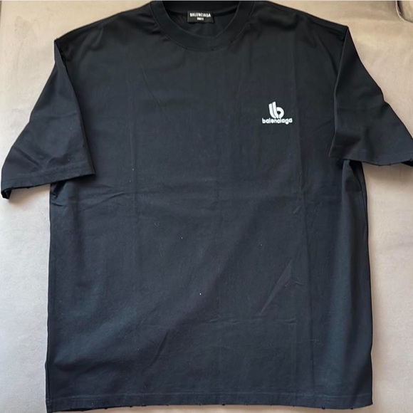 Balenciaga Logo Black Short Sleeve Tee - Picture 3 of 5